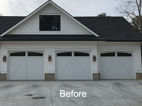 Faux garage door before