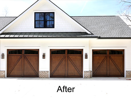 Faux garage door after